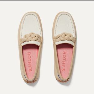 Rothy's  The Braid Driver Cappuccino Cream Loafer Flats size W7